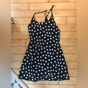 Outdoor Voices Exercise Dress, small, black & white polka dot